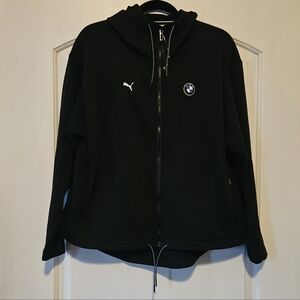 Women's Puma Motorsport Black Zip-Up Hoodie with BMW Emblem